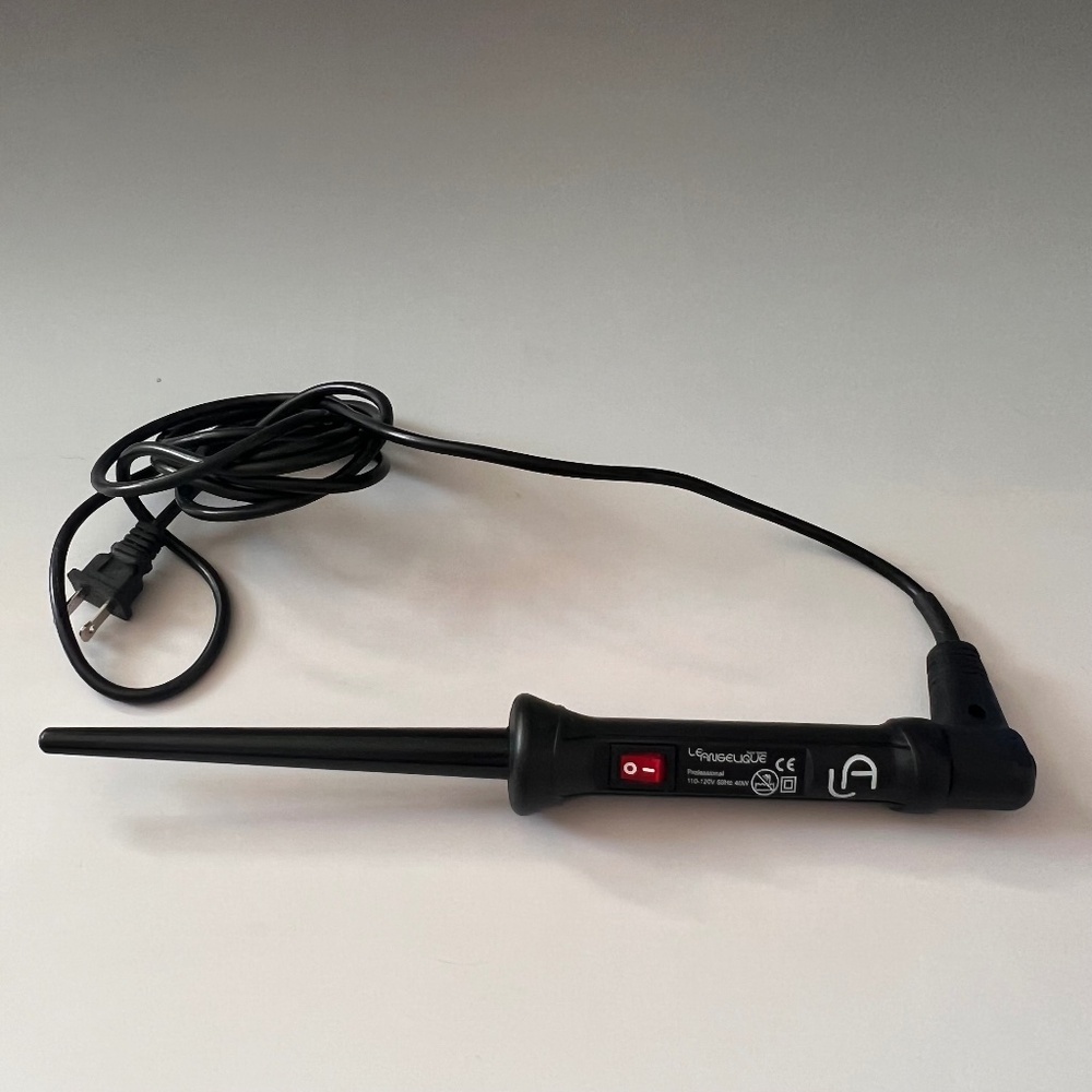 L’ange Le Angelique 1” Curling Wand Black Professional  Clipless Curling Iron